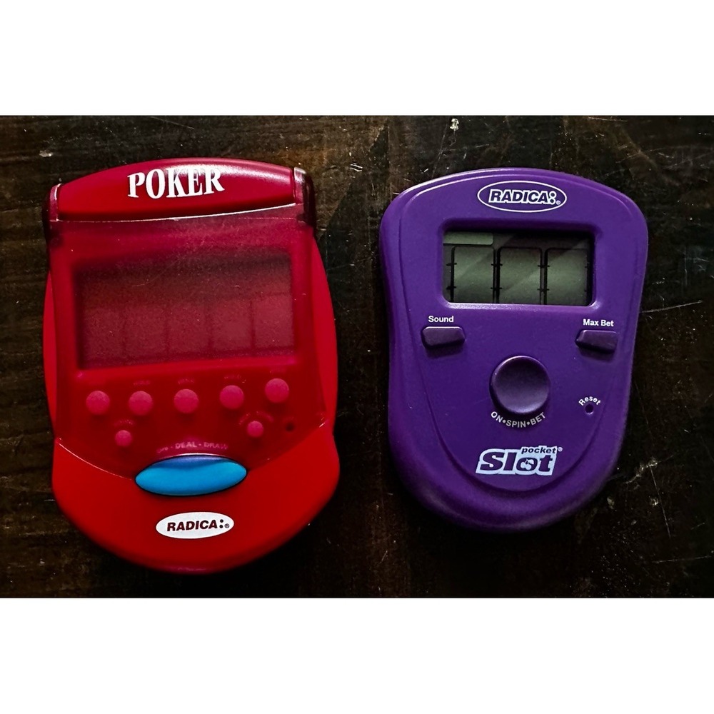 Lot of 2 Hand Held Radica Games‎ Poker And Slots Electronic